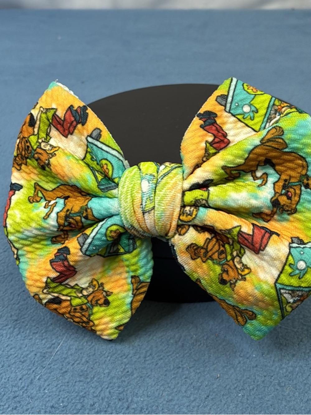 Yellow Green Cartoon Bow Headband with Scooby-Doo Print